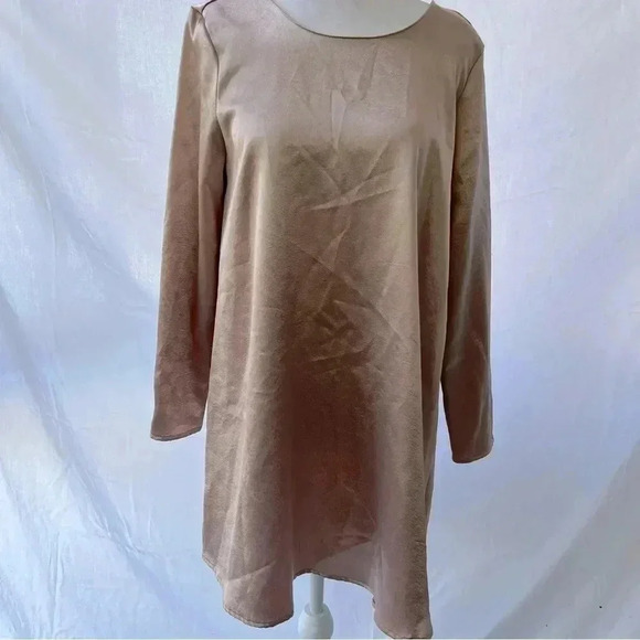 Zara Trafaluc Collection rose gold metallic dress with button detail. - Picture 9 of 16